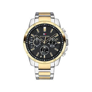 Buy Shop Tommy Hilfiger Decker Chronograph Black Dial Two Tone Steel Strap Watch for Men - 1791559 USA Online