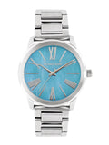 Buy Shop Michael Kors Hartman Quartz Blue Dial Silver Steel Strap Watch For Women - MK3519 USA Online