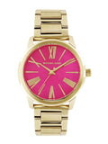 Buy Shop Michael Kors Hartman Quartz Pink Dial Gold Steel Strap Watch For Women - MK3520 USA Online