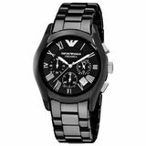 Emporio Armani Valente Chronograph Black Dial Black Ceramic Strap Watch For Men - AR1400