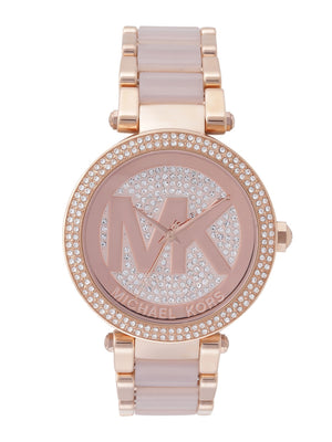 Buy Shop Michael Kors Parker Pink Dial Pink Steel Strap Watch for Women - MK6176 USA Online