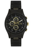 Armani Exchange Chronograph Black Dial Black Steel Strap Watch For Men - AX1604