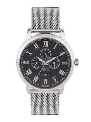 Buy Shop Guess Delancey Black Dial Silver Mesh Bracelet Watch for Men - W0871G1 USA Online