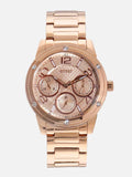 Buy Shop Guess Studio Rose Gold Dial Rose Gold Steel Strap Watch For Women - W0778L3 USA Online