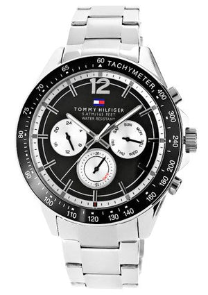 Buy Shop Tommy Hilfiger Luke Quartz Black Dial Silver Steel Strap Watch for Men - 1791120 USA Online