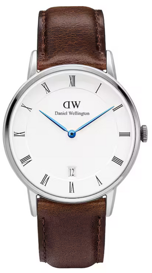 Buy Shop Daniel Wellington Dapper Bristol White Dial Brown Leather Strap Watch For Women - DW00100098 USA Online