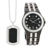 Buy Shop Bulova Crystal Collection Black Dial Two Tone Steel Strap Watch for Men - 98K101 USA Online