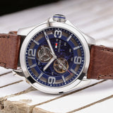 Buy Shop Tommy Hilfiger Bruce Analog Blue Dial Brown Leather Strap Watch for Men - 1791278 USA Online