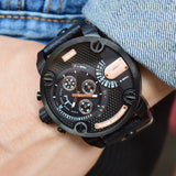 Buy Shop Diesel Little Daddy Chronograph Black Dial Black Leather Strap Watch For Men - DZ7291 USA Online