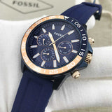 Buy Shop Fossil Bannon Multifunction Blue Dial Blue Silicone Strap Watch for Men - BQ2498 USA Online