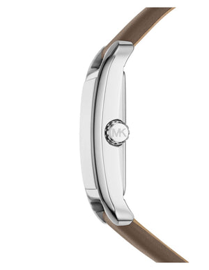 Buy Shop Michael Kors Monroe Three Hand Silver Dial Grey Leather Strap Watch for Women - MKO1030 USA Online