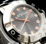 Buy Shop Marc Jacobs Rock Crystal Grey Dial Grey Steel Strap Watch for Women - MBM8596 USA Online