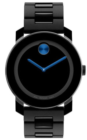 Buy Shop Movado Bold TR90 Black Dial Black Steel Strap Watch for Men - 3600099 USA Online