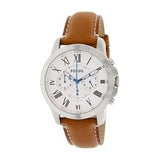 Buy Shop Fossil Grant Chronograph White Dial Brown Leather Strap Watch for Men - FS5060 USA Online