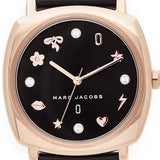 Buy Shop Marc Jacobs Mandy Black Dial Black Leather Strap Watch for Women - MJ1565 USA Online