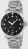 Gucci Dive Quartz Black Dial Silver Steel Strap Watch For Men - YA136301B