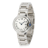 Buy Shop Cartier Ballon Bleu De Cartier Diamonds White Dial Silver Steel Strap Watch for Women - W4BB0015 USA Online