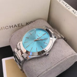 Buy Shop Michael Kors Runway Blue Dial Silver Steel Strap Watch for Women - MK3292 USA Online