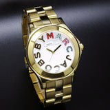 Buy Shop Marc Jacobs Rivera White Dial Gold Steel Strap Watch for Women - MBM3137 USA Online