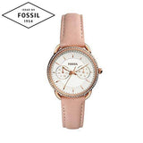 Buy Shop Fossil Tailor Quartz White Dial Pink Leather Strap Watch for Women - ES4393 USA Online