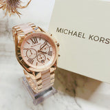 Buy Shop Michael Kors Bradshaw Chronograph Pink Dial Two Tone Steel Strap Watch For Women - MK6830 USA Online