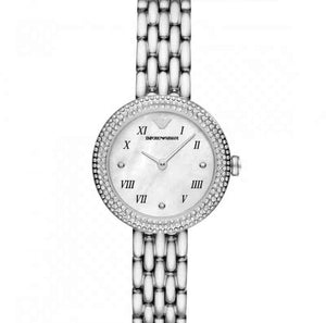Buy Shop Emporio Armani Rosa Quartz White Dial Silver Steel Strap Watch For Women - AR11354 USA Online