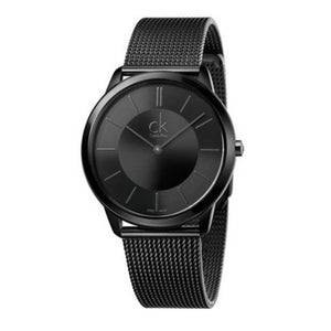Buy Shop Calvin Klein Minimal Black Dial Black Mesh Bracelet Watch for Men - K3M214B1 USA Online
