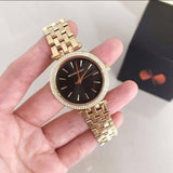 Buy Shop Michael Kors Mini Darci Quartz Black Dial Gold Steel Strap Watch For Women - MK3738 USA Online