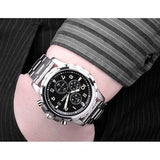 Buy Shop Fossil Dean Chronograph Black Dial Silver Steel Strap Watch for Men - FS4542 USA Online