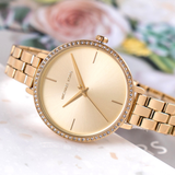 Buy Shop Michael Kors Charley Three-Hand Quartz Gold Dial Gold Steel Strap Watch for Women - MK4399 USA Online