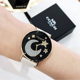 Buy Shop Coach Perry Black Dial White Leather Strap Watch for Women - 14503041 USA Online