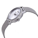 Guess Chelsea Mother of Pearl White Dial Silver Mesh Strap Watch For Women - W0647L1