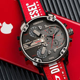 Buy Shop Diesel Mr Daddy 2.0 Chronograph Grey Dial Red Rubber Strap Watch For Men - DZ7423 USA Online