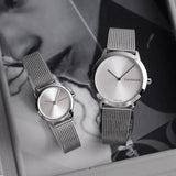 Buy Shop Calvin Klein Minimal White Dial Silver Mesh Bracelet Watch for Women - K3M231Y6 USA Online