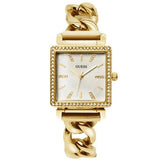 Buy Shop Guess Vanity Diamonds Silver Dial Gold Steel Strap Watch for Women - W1030L2 USA Online