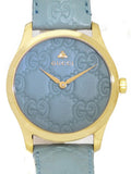 Gucci G Timeless Quartz Blue Dial Blue Leather Strap Watch For Men - YA1264097