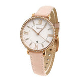 Buy Shop Fossil Jacqueline White Dial Pink Leather Strap Watch for Women - ES4303 USA Online