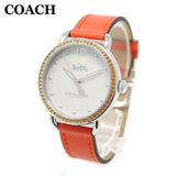 Buy Shop Coach Delancey White Dial Orange Leather Strap Watch for Women - 14502880 USA Online