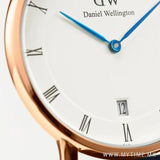 Buy Shop Daniel Wellington Dapper Bristol White Dial Brown Leather Strap Watch For Men - DW00100086 USA Online