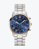 Buy Shop Guess Hendrix Chronograph Blue Dial Two Tone Steel Strap Watch for Men - W1309G4 USA Online