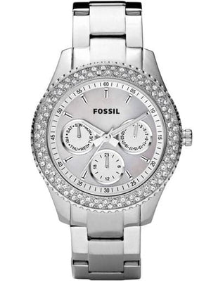 Buy Shop Fossil Stella Silver Dial Silver Steel Strap Watch for Women - ES3588 USA Online