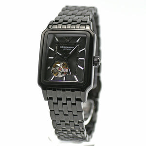 Buy Shop Emporio Armani Meccanico Black Dial Black Steel Strap Watch For Men - AR60058 USA Online