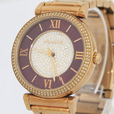 Buy Shop Michael Kors Catlin Quartz Rose Gold Dial Rose Gold Steel Strap Watch For Women - MK3412 USA Online