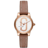 Buy Shop Marc Jacobs Corie White Dial Brown Leather Strap Watch for Women - MJ1581 USA Online