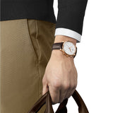 Tissot T Classic Tradition Chronograph White Dial Brown Leather Strap Watch For Men - T063.617.36.037.00