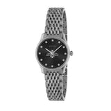 Gucci G Timeless Quartz Black Dial Silver Steel Strap Watch For Women - YA1265020