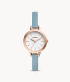 Buy Shop Fossil Classic White Dial Blue Leather Strap Watch for Women - BQ3327 USA Online