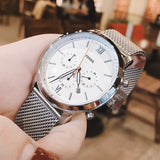 Buy Shop Fossil Neutra Chronograph White Dial Silver Mesh Bracelet Watch for Men - FS5382 USA Online