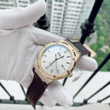 Buy Shop Salvatore Ferragamo F-80 Classic White Dial Brown Leather Strap Watch for Men - SFDT00819 USA Online