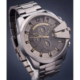 Diesel Mega Chief Chronograph Grey Dial Grey Steel Strap Watch For Men - DZ4466